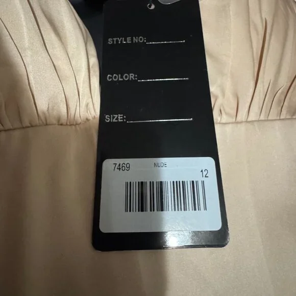 LADivine Bridesmaid 7469 V Neck High Slit Satin Flowy A-Line Dress - Picture 4 of 5